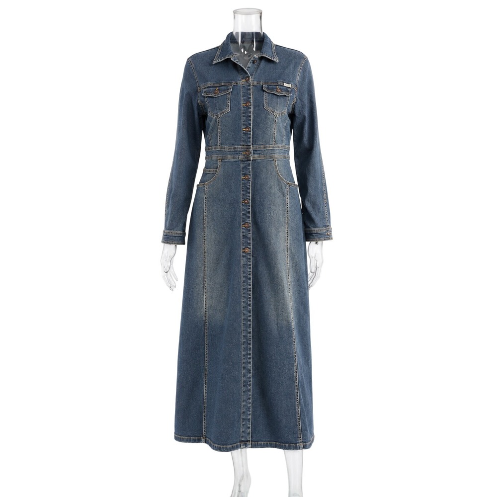 Max Studio Jeans long denim duster late 90s to early 00s. VTG SKUCH132